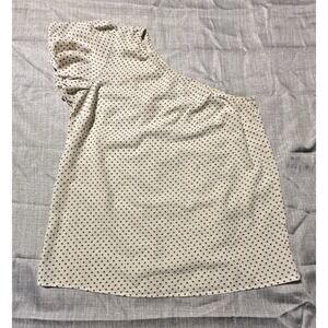 A New Day Women Asymmetrical One Shoulder Balloon Sleeve Floral Crop Top M NWT